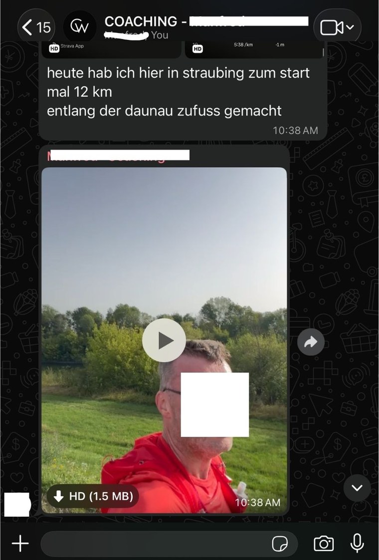 Nachricht eines Klienten