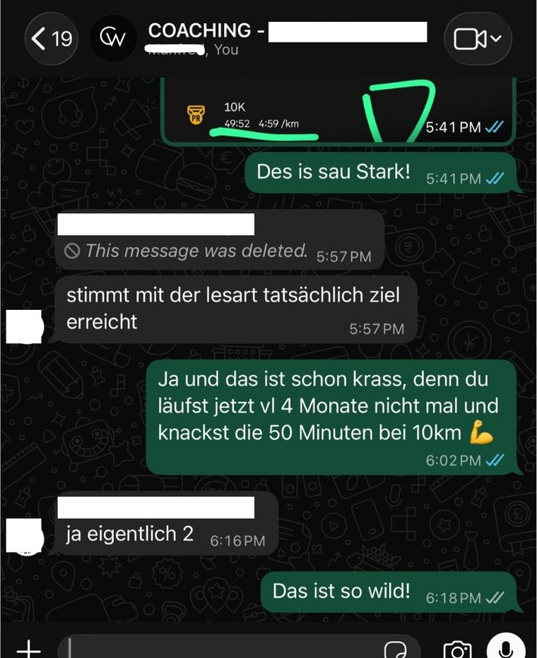 Nachricht eines Klienten