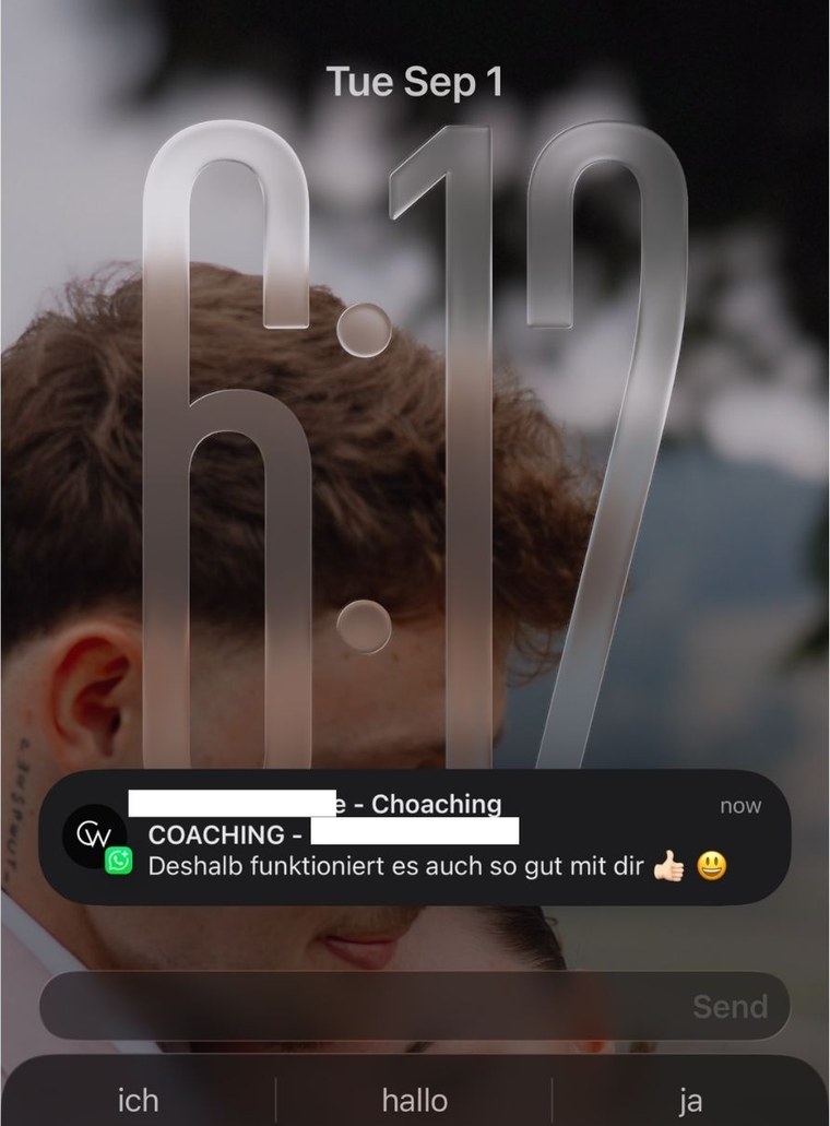 Nachricht eines Klienten